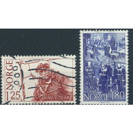 75th Birthday of King Olav - Norway 1978 - F H - MiNr 773/4