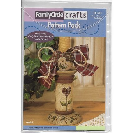 FamilyCircle Crafts Pattern Pack FC1201 Heart & Flower Candlestick © 1998