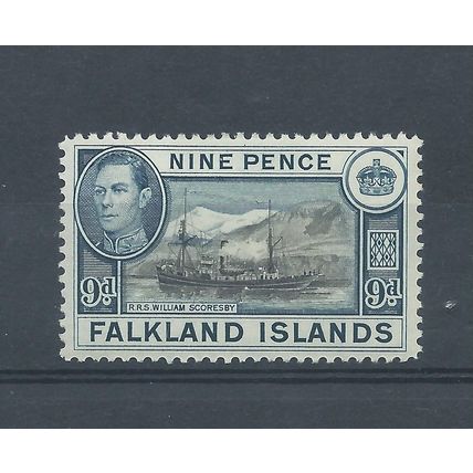 Falkland Islands stamp. 1938 George VI GVI 9d MH cv £28 (W630)