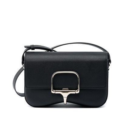 Women Genuine Leather Della Shoulder Crossbody Bag Black