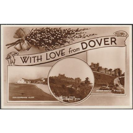 With Love From Dover, Kent, 1954 - Valentine's RP Postcard
