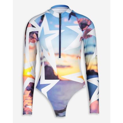 PERFECT MOMENT Ibiza 1/2 Zip Spring Suit Stars Print Long Sleeve ECO Swimsuit