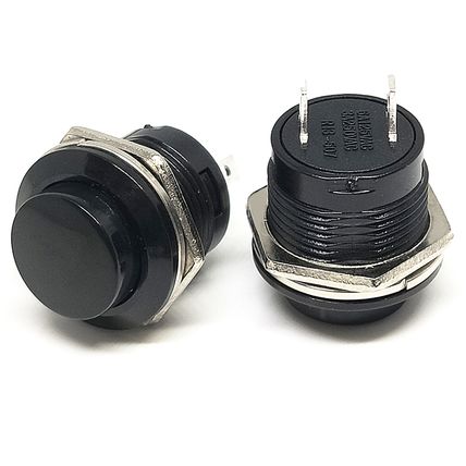 16mm Switch Round Push Button Momentary Black ideal horn start etc etc