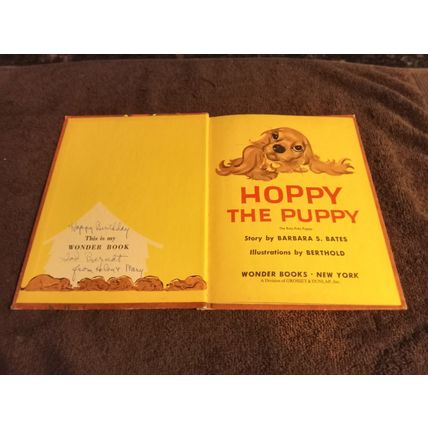 Wonder Book Hoppy The Puppy By Barbara S. Bates 1950 Great Shape