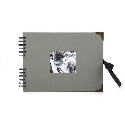 Woodside Home Living Metal Corner Scrap Book Style Photo Album 29cm x 21.5cm - W