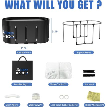 Ice Bath Tub for Athletes - 129 Gal Cold Plunge Tub for Recovery, Portable Batht