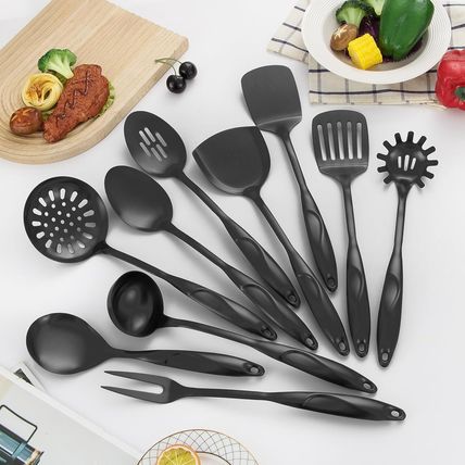 304 Stainlss Steel Kitchen Utensils Set, 10 Pcs Metal Cooking Utensil, Matte Kit