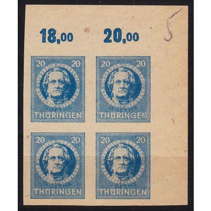 GERMANY Alliiert SBZ [Thüringen] MiNr 0098 BY ( **/mnh ) [01] 4er
