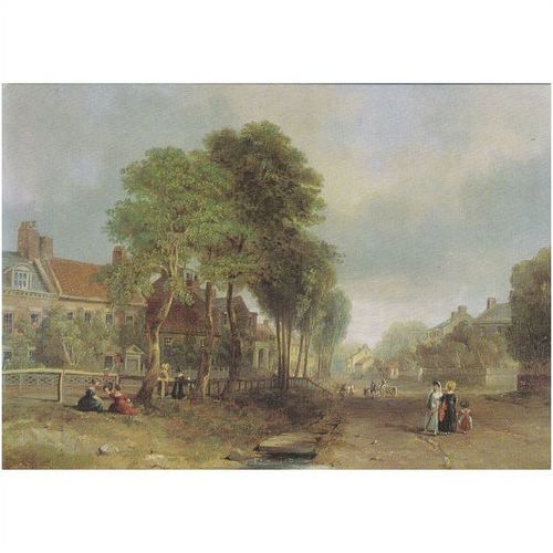 Colour Postcard - Westoe Village South Shields 1838 by John Wilson Carmichael