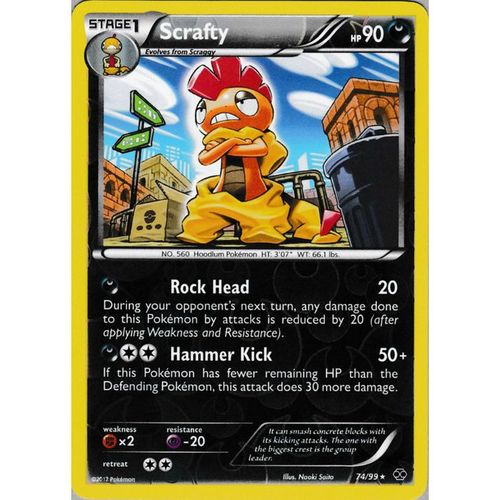 Pokemon B&W Next Destinies 74/99 Scrafty Rev Holo