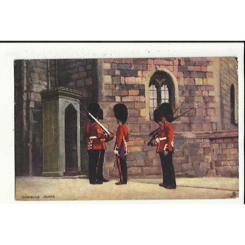6412 MILITARY IN LONDON Changing Guard Tuck Oilette Postcard