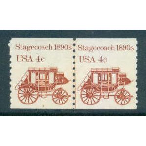 1898A 4c Stagecoach Fine MNH Dry Gum CNP Left 3 W0492