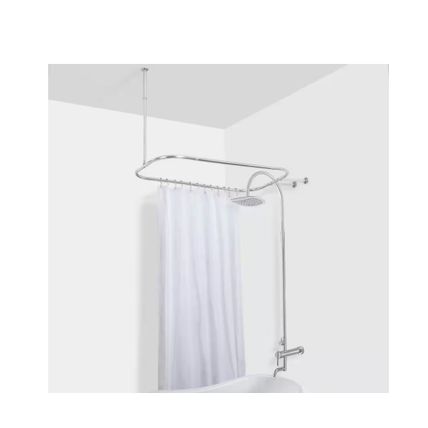 Utopia Alley 54"X24" Extra-Large Rustproof Aluminum Hoop Shower for Clawfoot Tub