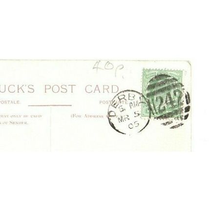 Postcard Tuck EXTERIOR OF ZENANA AGRA with DERBY 242 Duplex Postmark 1905