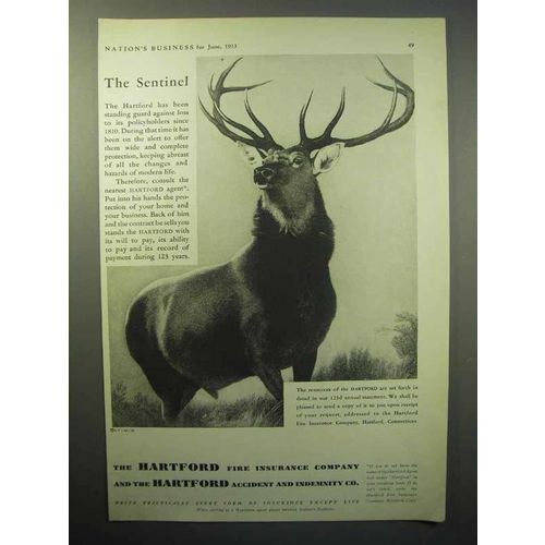 1933 Hartford Insurance Ad - The Sentinel