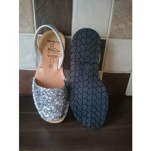Women’s Avarca Silver Glitter Sling Back Sandals