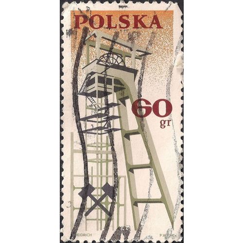 POLAND, Pithead, Polish Industry, orange 1966, 60 Gr