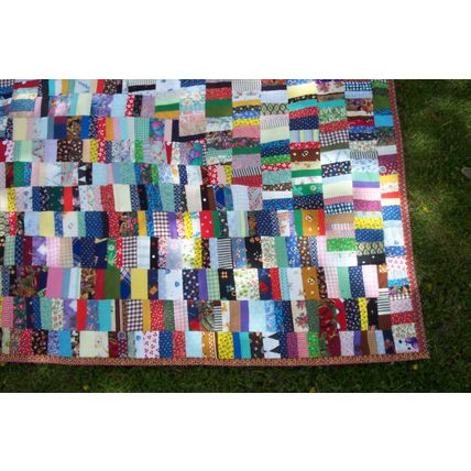 Flip N Fold Scrap Patchwork Quilt 983B 69x75 Handmade Sewing Fabric Quiltpolice