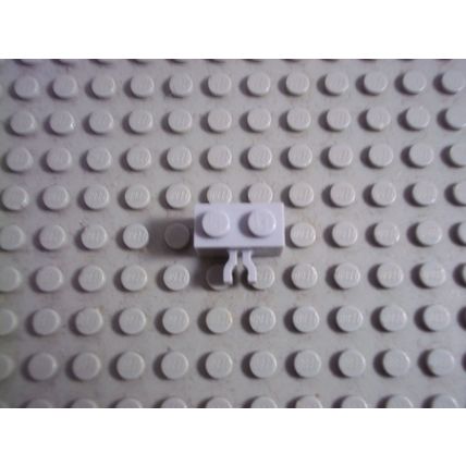 Light Gray Lego Brick Special 1 x 2 With Vertical Clip (Thick U Clip) - 1 Piece