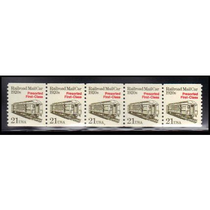 2265 21c Mail Car Very Fine MNH Dry Gum PNC 2/5 X1269