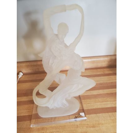 Crystalline glass sculpture couple dancing
