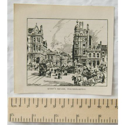 Vintage engraving - Queen's Square, Wolverhampton