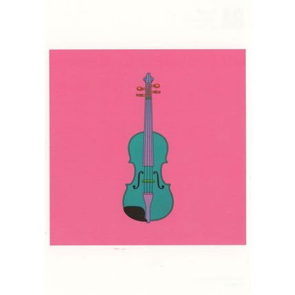Michael Craig Martin Electric Violin RA London Gallery Painting Postcard