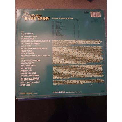 Hank Snow – 20 Of The Best (NL89422) (LP)
