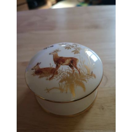 Ceramic Lidded Trinket Pot Deer Design