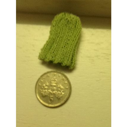 Tea Cosy Pale Green Hand Knitted 1:12th scale miniature