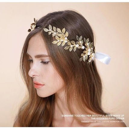 Tiara Hoop Women boho Gold Color Leaf Bride Party Hair head Band Headband Crown
