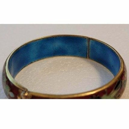 Vintage Red Cloisonné Hinge Bracelet