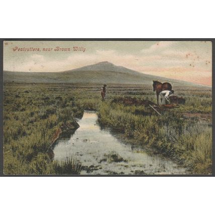 Peatcutters near Brown Willy, Cornwall, 1907 - Valentine's Postcard