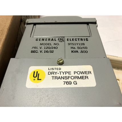 GE 9T51Y128 GENERAL ELECTRIC 9T 51Y TRANSFORMER DRY-TYPE POWER 769G 120/240V,EY