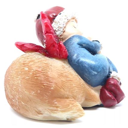 Miniature Christmas Fairy Sleeping with a Fawn Figurine 4 CM Ornament Gift Home