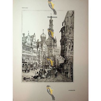 Augsburg, Germany, Samuel Prout, Book Illustration (Print), 1915