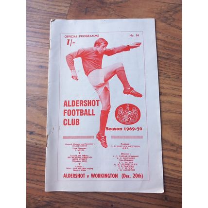 1969/70 Aldershot vs Workington, Division 4, 20/12/1969 ** FREE P&P **