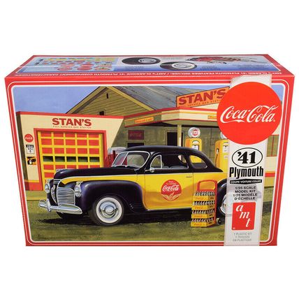 Skill 3 Model Kit 1941 Plymouth Coupe with 4 Bottle Crates "Coca-Cola" 1/25 S...
