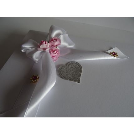 STUNNING HAND MADE BOOK DESIGN WEDDING CARD IN DECORATED KEEPSAKE GIFT BOX A4/C4
