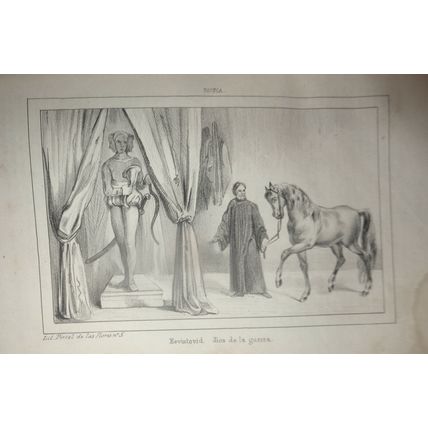1840 Russia - Esviatovid dios de la guerra - engraving. El universo pintoresco