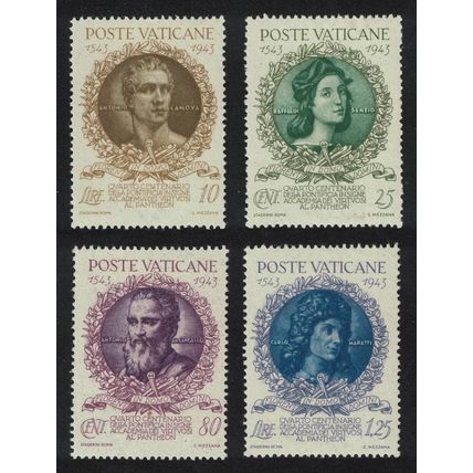 Vatican Raphael da Sangallo Maratti Canova Artists 4v 1944 MNH SG#95-98