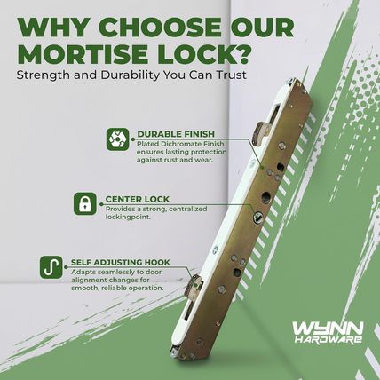 10" Sliding Patio Glass Door Dual Point Mortise Lock Replacement with Faceplate