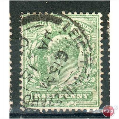 GB stamps 1902-10 -1/2d SG215 Leighton Buzzard cancel 8