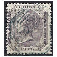 India 1865 SG56 8 Pies Purple Fine Used. .