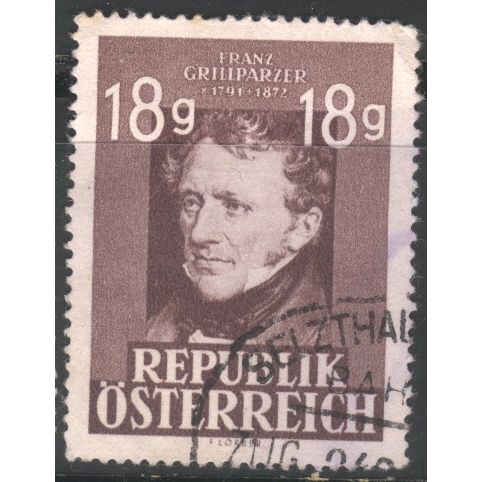 Austria 1947 - SG1003 - 18g purple - Franz Grillparzer (Dramatic Poet) - used