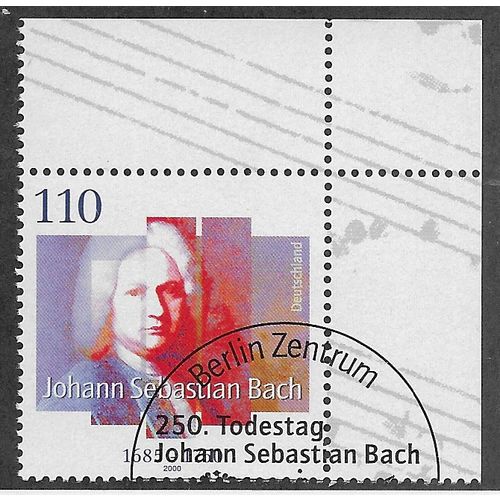 GER 2000 110pf 'J.S BACH' (CORNER MARGIN)' FINE USED (EBID53-907)