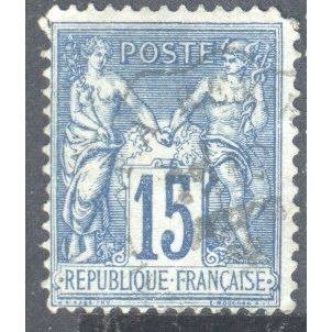 France 1876 - SG279 - 15c blue - Peace & Commerce - used 9