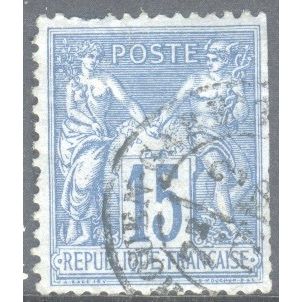 France 1876 - SG279 - 15c blue - Peace & Commerce - used 15