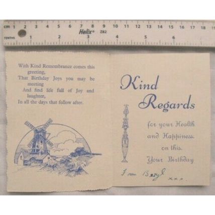 Vintage: birthday card Happy Notes of Greeting
