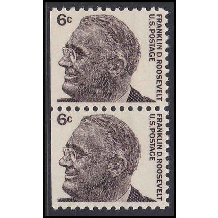 1284 6c Franklin Roosevelt Fine MNH BPS Vert Pair LS V4626